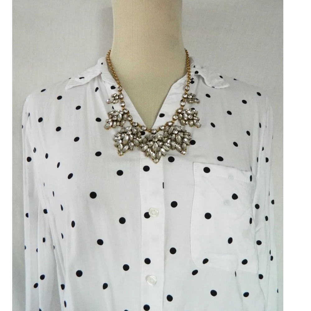 George Polka Dot Button Down Shirt Rayon M